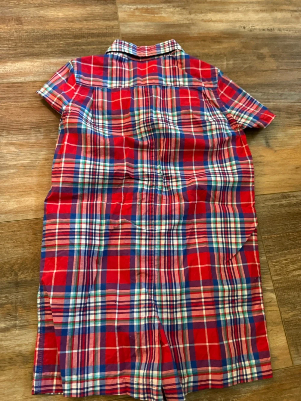 Classic Red Plaid Short-Sleeve Button-Up Romper size 24 months